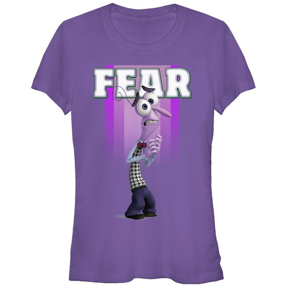 Junior's Inside Out Fear Portrait Graphic Tee Purple X Large