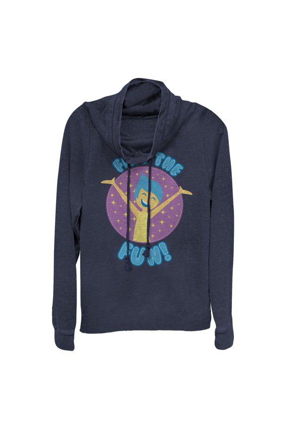 Junior's Inside Out Find the Fun  Cowl Neck Sweatshirt