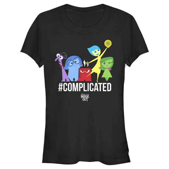 Junior's Inside Out Hashtag Complicated Emotions  Graphic T-Shirt