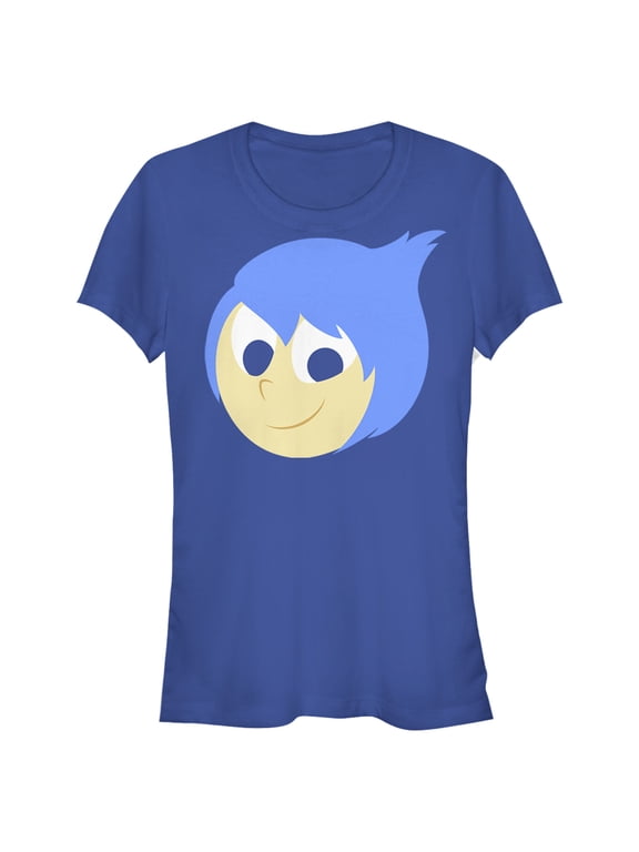 Junior's Inside Out Joy Face Halloween Graphic Tee Royal Blue Large