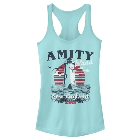 Junior's Jaws Amity Island New England Lighthouse Racerback Tank Top