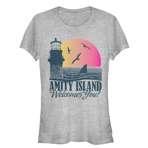 Junior's Jaws Amity Island Tourist Welcome  Graphic T-Shirt