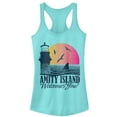 thumbnail image 1 of Junior's Jaws Amity Island Tourist Welcome  Racerback Tank Top, 1 of 3