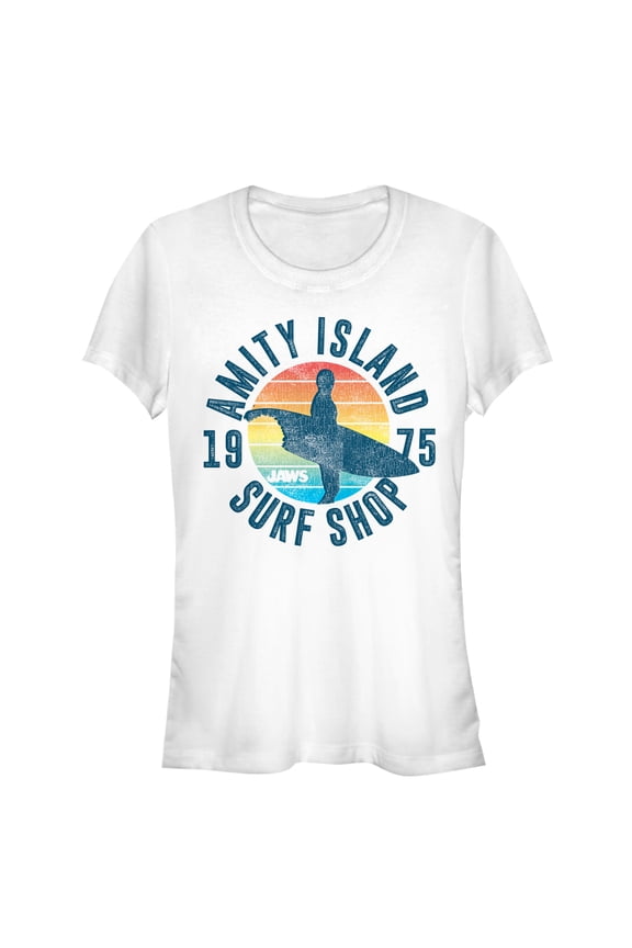 Junior's Jaws Retro Amity Island Surf Shop Graphic T-Shirt