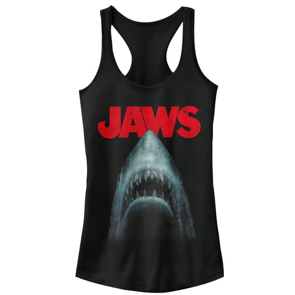 Junior's Jaws Shark Teeth Poster  Racerback Tank Top