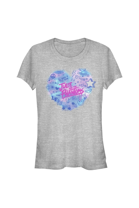 Junior's Julie and the Phantoms Spray Paint Heart Logo  Graphic T-Shirt