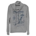 thumbnail image 1 of Junior's Jungle Cruise Map of the Jungle Cowl Neck Sweatshirt Gray Heather Small, 1 of 4