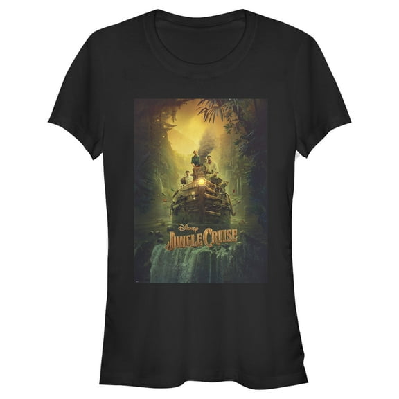 Junior's Jungle Cruise Movie Poster  Graphic Tee Black Medium