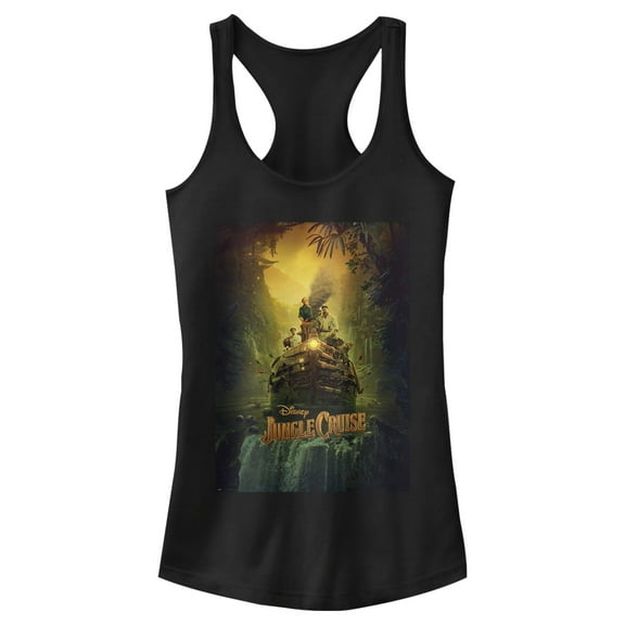 Junior's Jungle Cruise Movie Poster  Racerback Tank Top Black Medium
