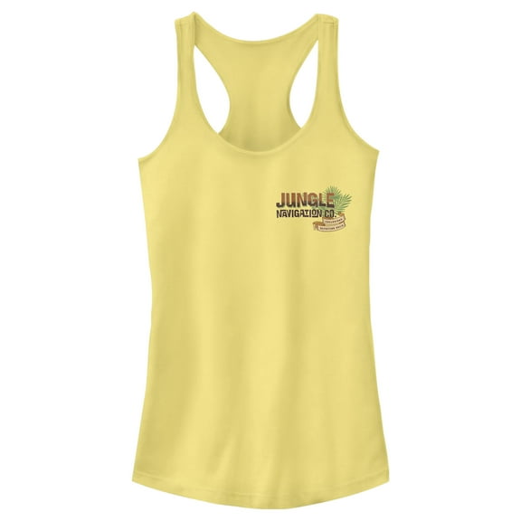 Junior's Jungle Cruise Navigation Co. Logo Racerback Tank Top Banana Large