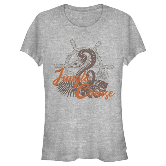 Junior's Jungle Cruise Snake Logo Graphic Tee Athletic Heather Small