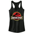 thumbnail image 1 of Junior's Jurassic Park Bold Classic Logo  Racerback Tank Top Black 2X Large, 1 of 4