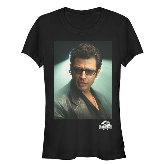 Junior's Jurassic Park Dr. Malcolm Hero Portrait Graphic Tee Black 2X Large
