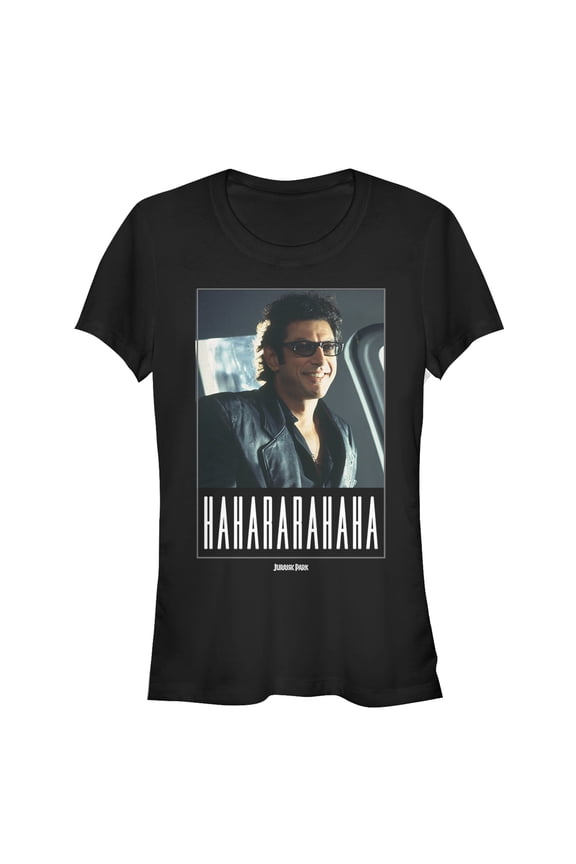 Junior's Jurassic Park Dr. Malcolm Iconic Laugh  Graphic Tee Black X Large