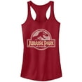 thumbnail image 1 of Junior's Jurassic Park Logo Henna Print  Racerback Tank Top Scarlet 2X Large, 1 of 3