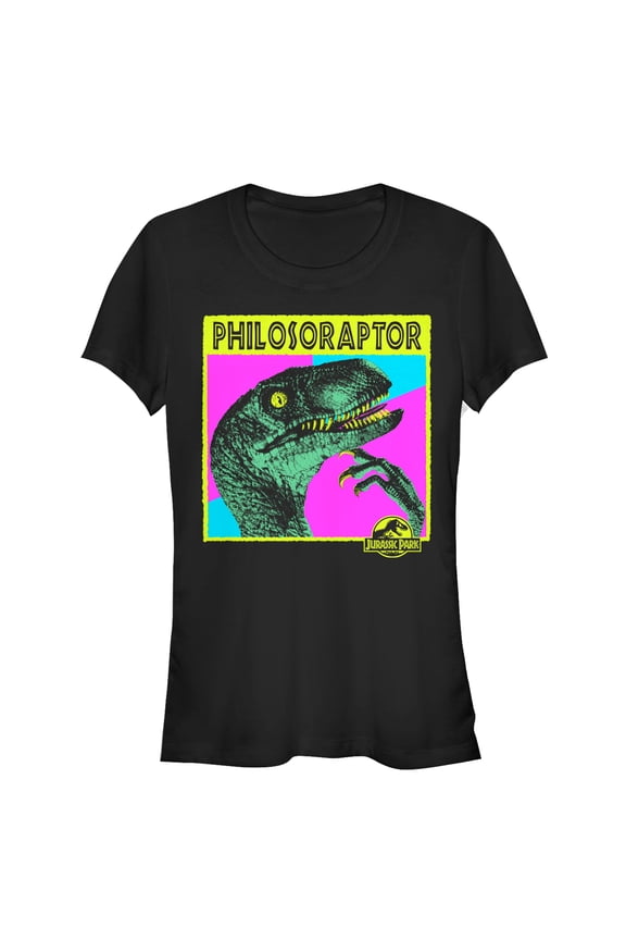Junior's Jurassic Park Philosoraptor Graphic Tee Black 2X Large