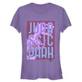 thumbnail image 1 of Junior's Jurassic Park T. Rex Overlap Text  Graphic Tee Purple Medium, 1 of 2