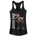 thumbnail image 1 of Junior's Jurassic Park Velociraptor Logo  Racerback Tank Top Black Large, 1 of 4