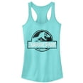 thumbnail image 1 of Junior's Jurassic Park Vintage Black and White Logo  Racerback Tank Top Cancun Large, 1 of 3