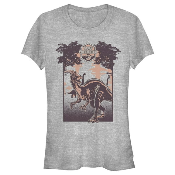 Junior's Jurassic World: Camp Cretaceous Dinosaur Travel Poster  Graphic Tee Athletic Heather Large