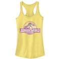 thumbnail image 1 of Junior's Jurassic World Desert Pattern Logo  Racerback Tank Top Banana Large, 1 of 3