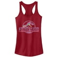 thumbnail image 1 of Junior's Jurassic World Desert Pattern Logo  Racerback Tank Top Scarlet Medium, 1 of 3