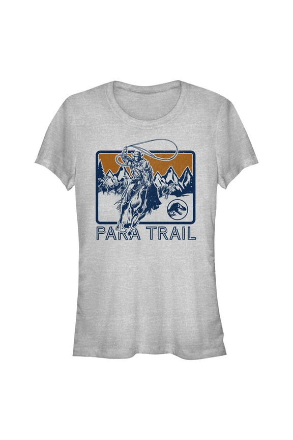 Junior's Jurassic World: Dominion Para Trail Cowboy Lasso a Dinosaur  Graphic Tee Athletic Heather Large