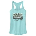 thumbnail image 1 of Junior's Jurassic World: Dominion Velociraptor Vintage Panel Scratch  Racerback Tank Top Cancun X Small, 1 of 4