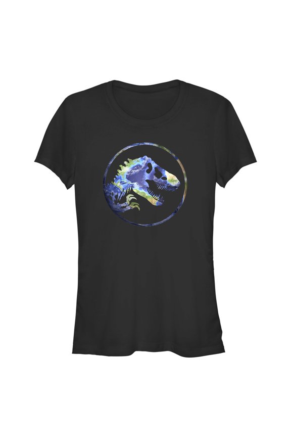 Junior's Jurassic World Earth Day T. Rex Logo Graphic Tee Black Small