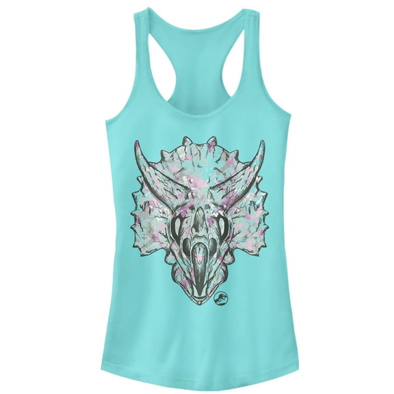 Junior's Jurassic World: Fallen Kingdom Artistic Triceratops  Racerback Tank Top Cancun 2X Large