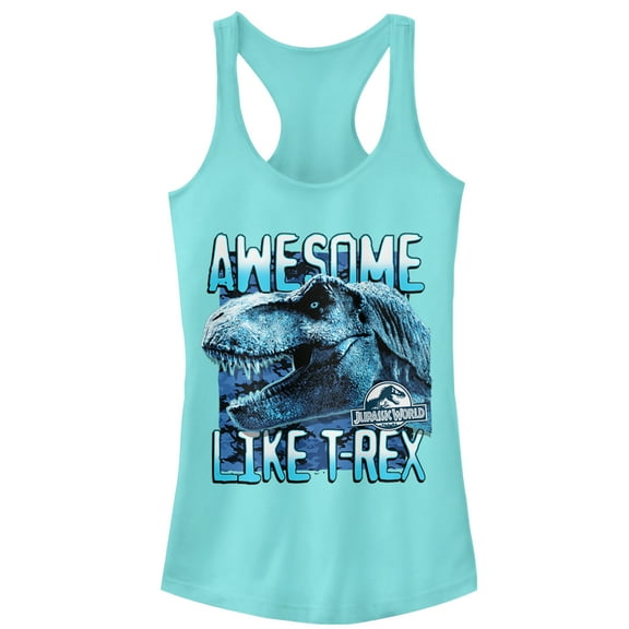 Junior's Jurassic World: Fallen Kingdom Awesome T.Rex  Racerback Tank Top Cancun Small