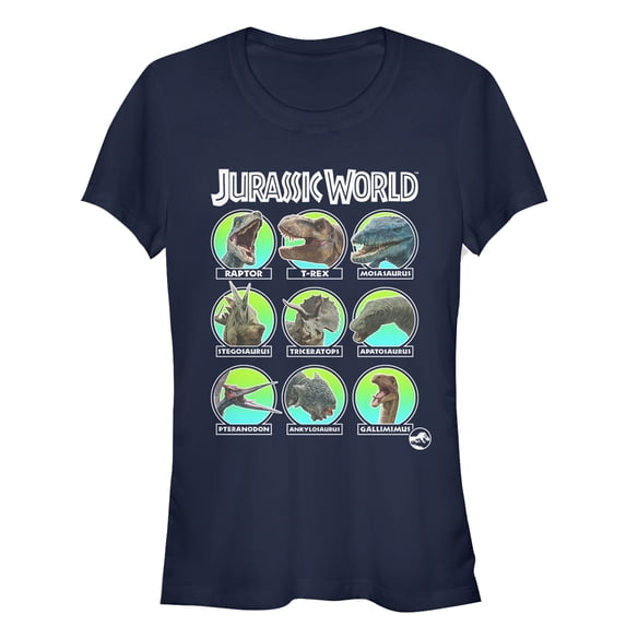 Junior's Jurassic World: Fallen Kingdom Dino All Stars Graphic Tee Navy Blue Large