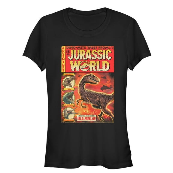 Junior's Jurassic World: Fallen Kingdom Dino-Mite Tales Graphic Tee Black Small