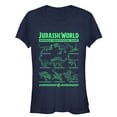 thumbnail image 1 of Junior's Jurassic World: Fallen Kingdom Dinosaur Identification Card  Graphic Tee Navy Blue Medium, 1 of 2