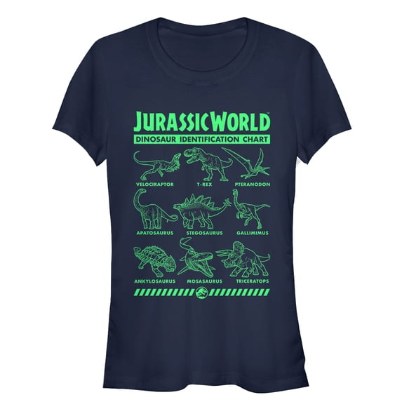 Junior's Jurassic World: Fallen Kingdom Dinosaur Identification Card Graphic Tee Navy Blue Medium