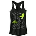 thumbnail image 1 of Junior's Jurassic World: Fallen Kingdom Dinosaur Outline  Racerback Tank Top Black Large, 1 of 4