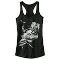 thumbnail image 1 of Junior's Jurassic World: Fallen Kingdom Logo Attack Racerback Tank Top Black 2X Large, 1 of 4