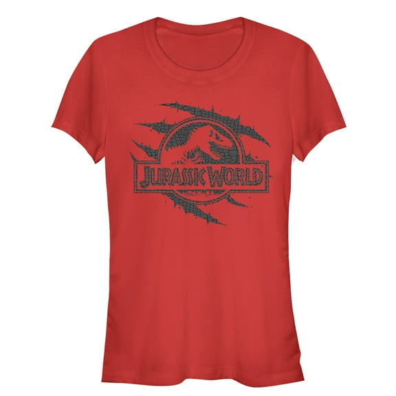 Junior's Jurassic World: Fallen Kingdom Logo Scales Slash  Graphic Tee Red Medium