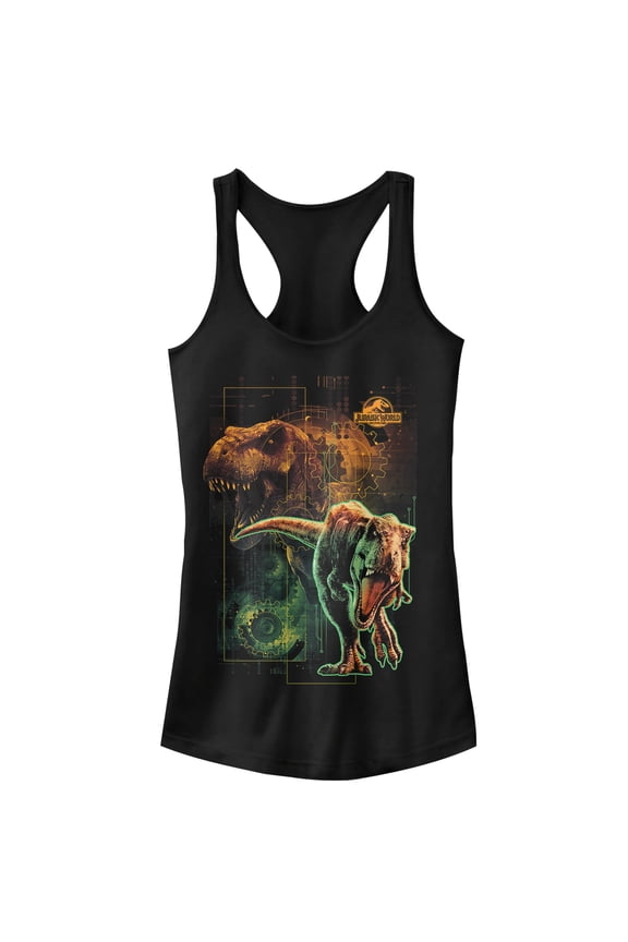 Junior's Jurassic World: Fallen Kingdom New Predator Dinosaur Racerback Tank Top Black Medium