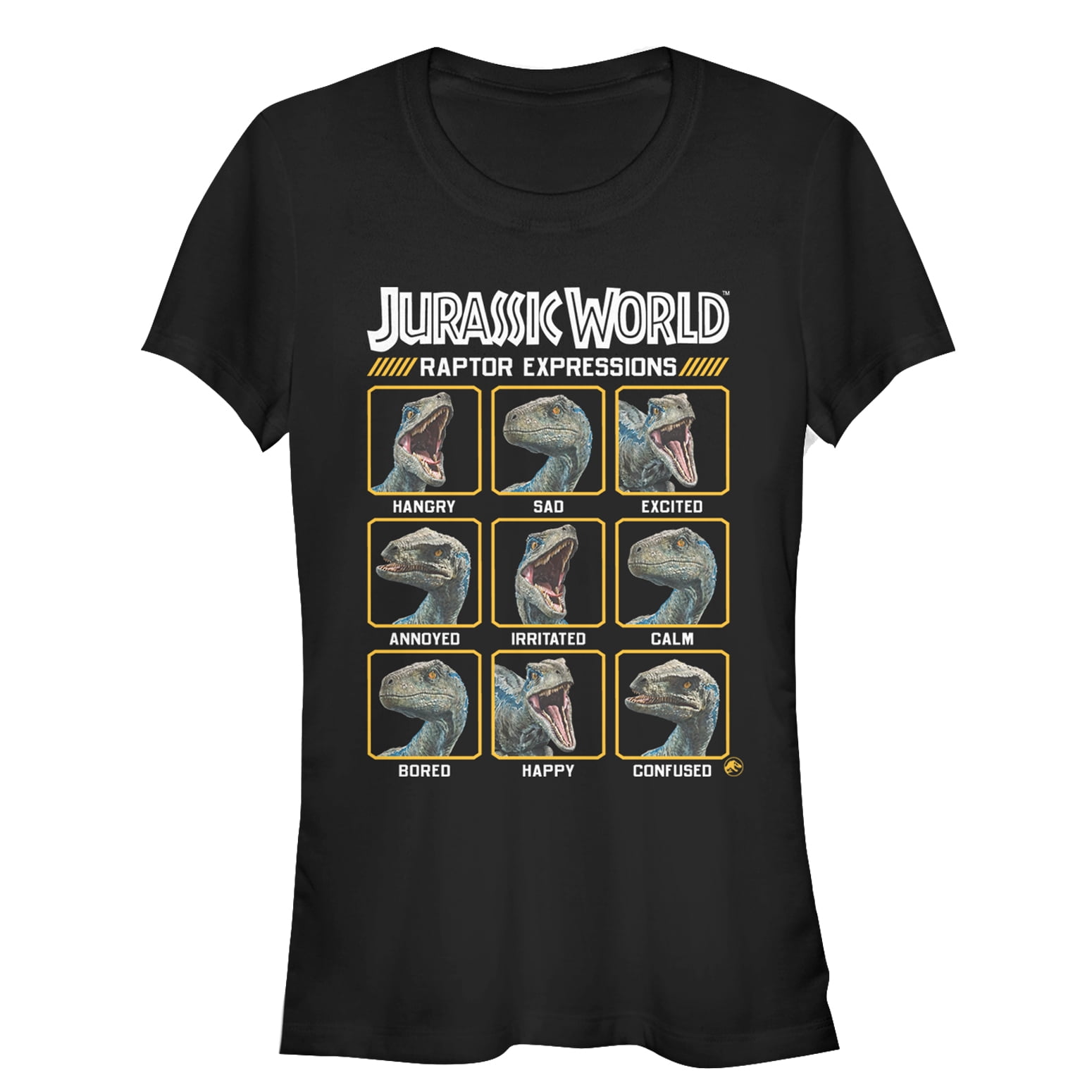Junior's Jurassic World: Fallen Kingdom Raptor Expressions Graphic Tee ...