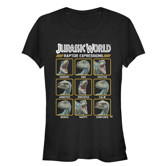Junior's Jurassic World: Fallen Kingdom Raptor Expressions  Graphic Tee Black X Large