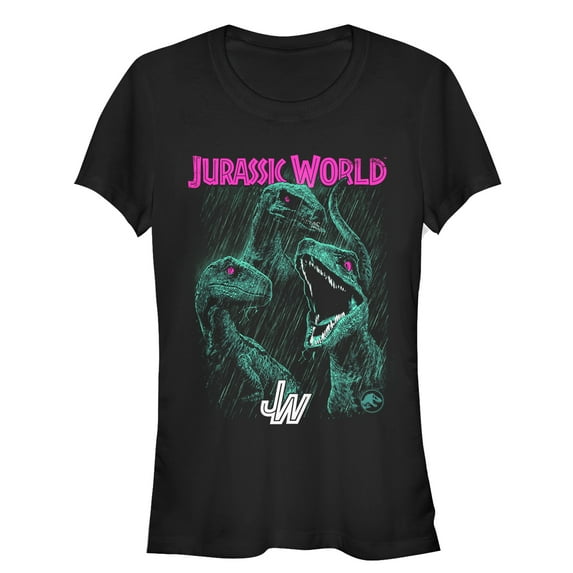 Junior's Jurassic World: Fallen Kingdom Raptor Eyes Graphic Tee Black Large