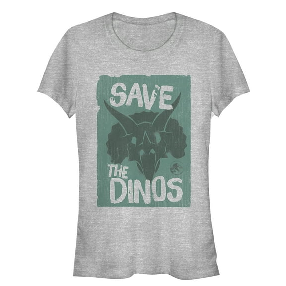Junior's Jurassic World: Fallen Kingdom Save the Dinos Cartoon  Graphic Tee Athletic Heather 2X Large