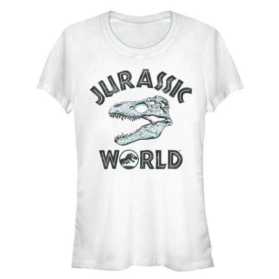 Junior's Jurassic World: Fallen Kingdom Skeleton Logo Graphic Tee White X Large