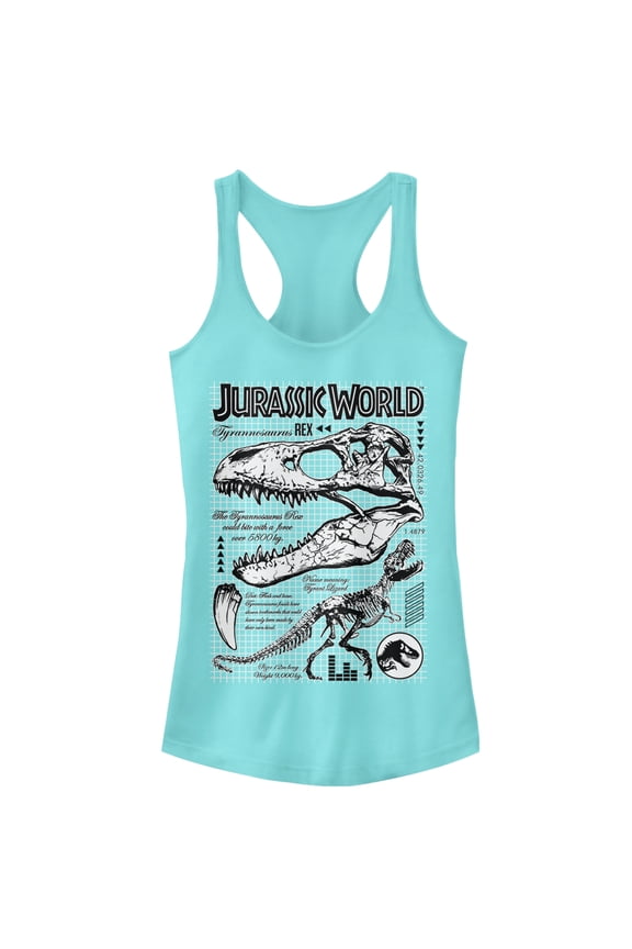 Junior's Jurassic World: Fallen Kingdom T. Rex Details Racerback Tank Top Cancun Large