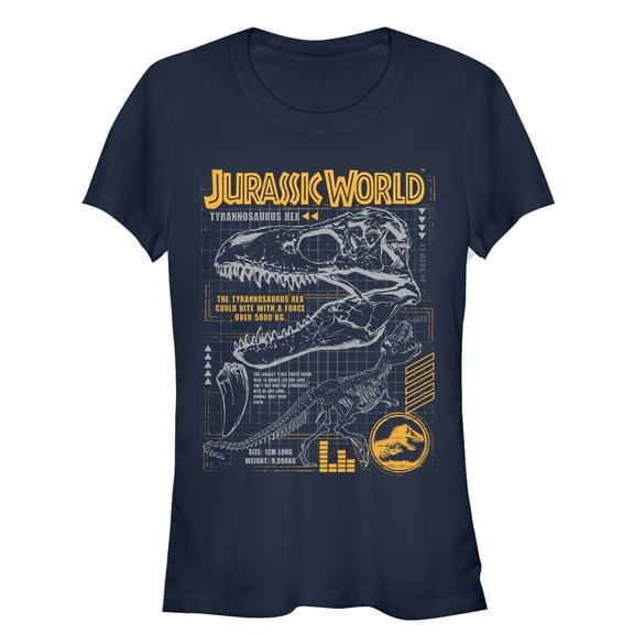 Junior's Jurassic World: Fallen Kingdom T.Rex Scary Facts  Graphic Tee Navy Blue X Large