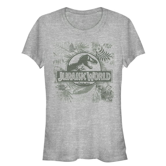 Junior's Jurassic World Fern Leaf Logo Graphic Tee Athletic Heather Small