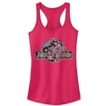 thumbnail image 1 of Junior's Jurassic World Hippie Flower Logo  Racerback Tank Top Dark Pink Large, 1 of 3