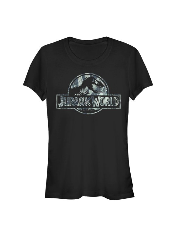 Junior's Jurassic World Jurassic Worldscale Tropical T. Rex Logo Graphic Tee Black Small