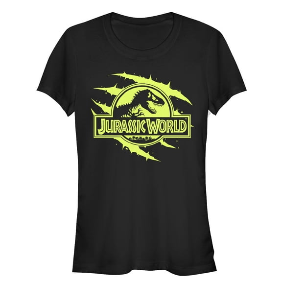 Junior's Jurassic World Logo Claw Marks  Graphic Tee Black 2X Large